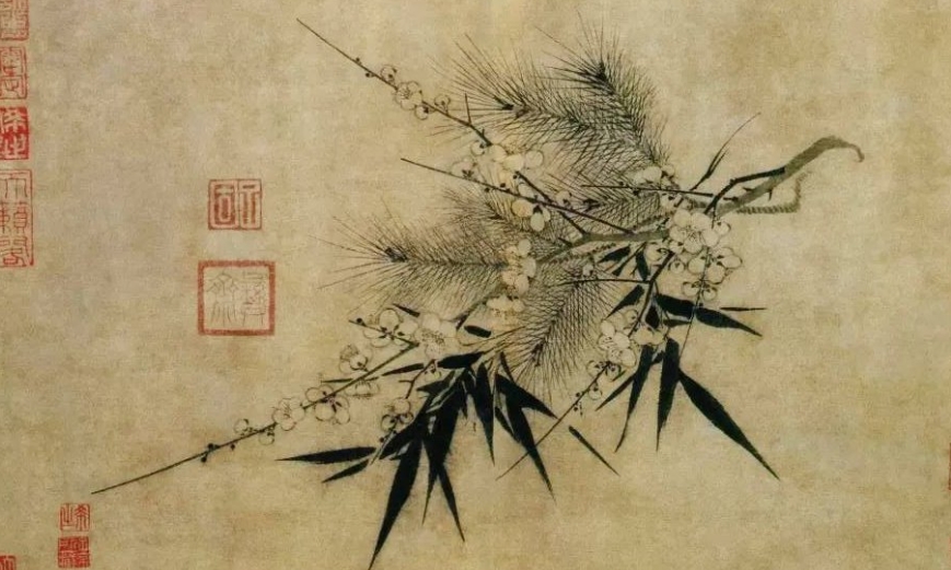 郑孝胥《三友图轴》欣赏